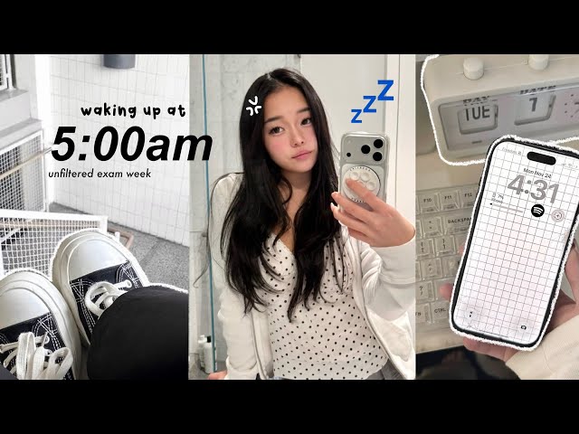 Waking up at 5AM ᯓ★ Unfiltered exam week, burnt out, gym, meal-prep recipes etc.