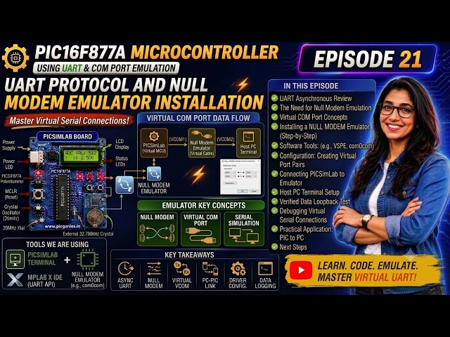 PIC16F877A Projects with PICSimLab | Episode 21: UART Protocol and Null Modem Emulator Installation