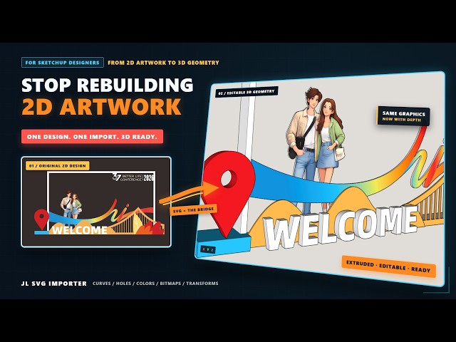 Bring 2D Designs into 3D Faster | JL SVG Importer for SketchUp