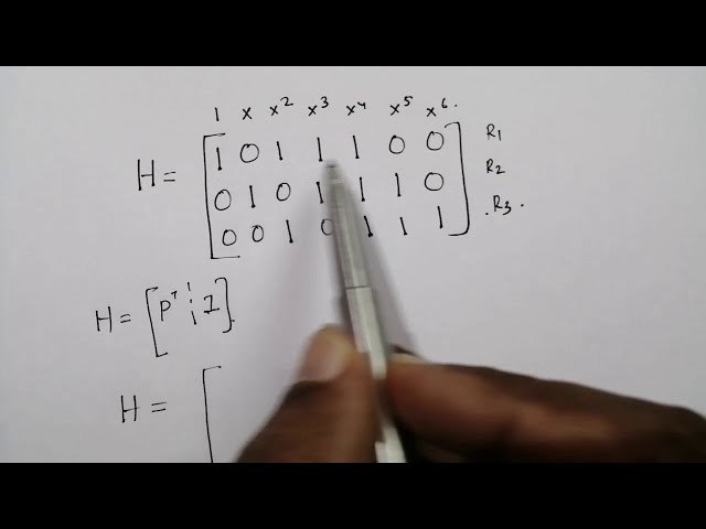 Lecture 34: G matrix and H matrix for Cyclic Code