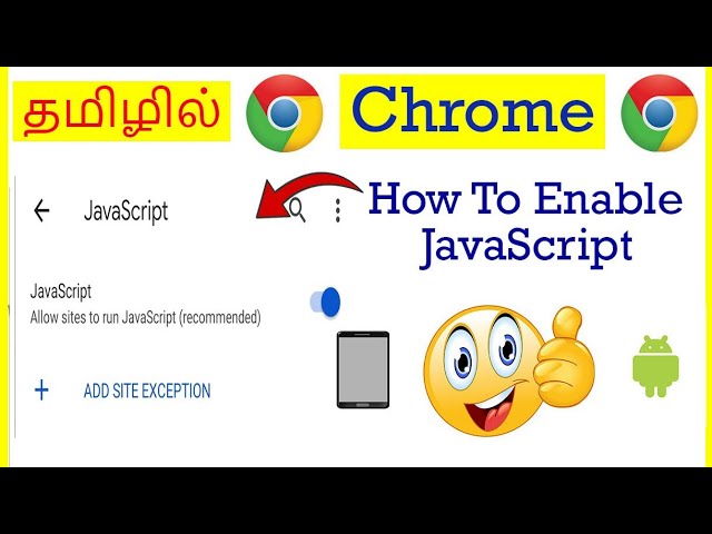 How to Enable Javascript  in Google Chrome Mobile Tamil | VividTech