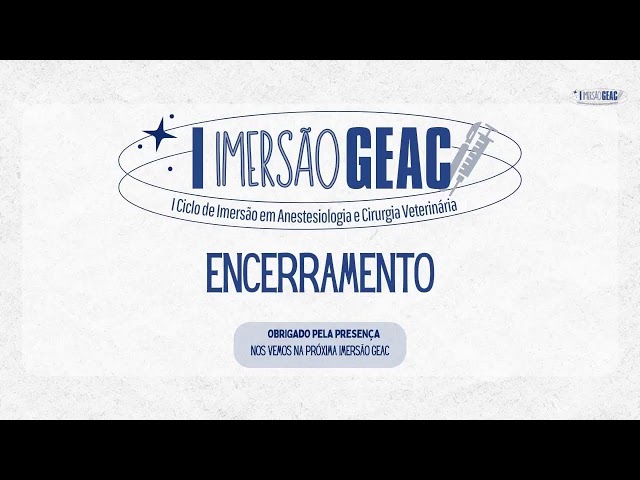 I IMERSÃO GEAC - ANESTESIA