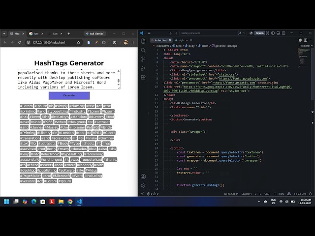 Learning JavaScript by Building a Hashtag Generator | split() & filter() | Code With Me
