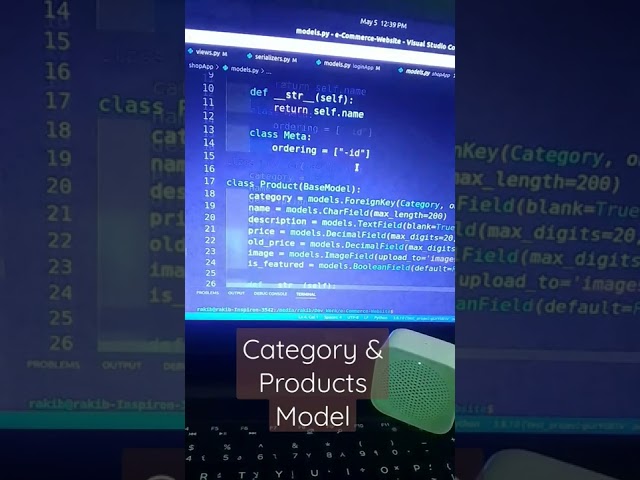 Django e-commerce project models. #django #python #django_developer #rid #pythonprogramming