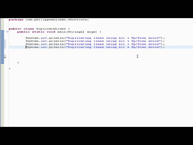 Best Eclipse Shortcuts Video 1: Duplicating Lines