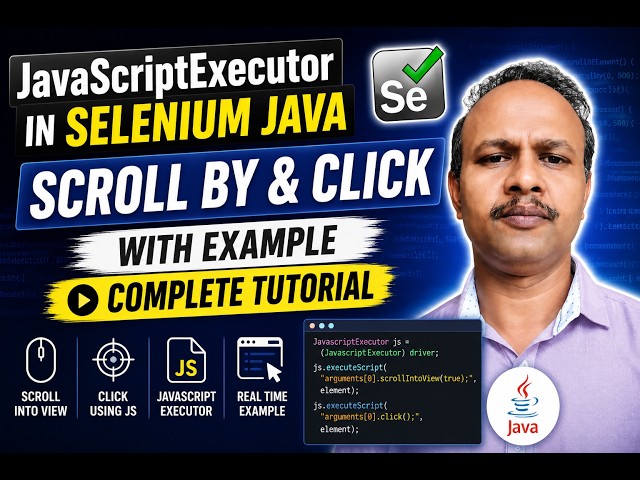 JavaScriptExecutor in Selenium Java - Scroll By & Click with Example | Complete Tutorial