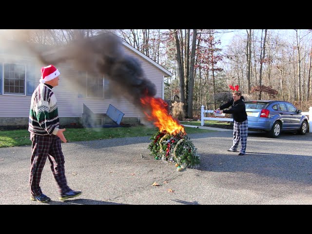 Psycho Kid Torches Christmas Tree