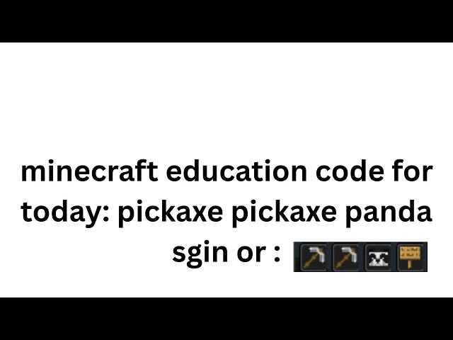 minecraft education code for today