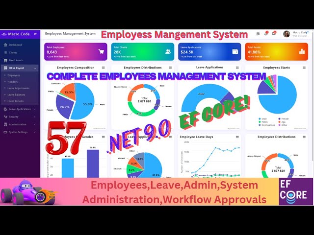 EPISODE 57 Employees Management System With EF Core,MS SQL ASP .NETCORE,.NET 9.0 MS SQL SERVER💥