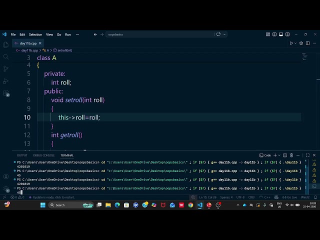 Lect 11||this Pointer||OOPs Basic Concepts in CPP||MAKAUT