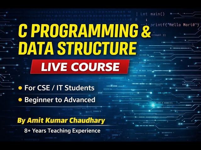 Structure of C programe|Lec#3 | C Programming & Data Structures LIVE | Learn From Basics to Advanced