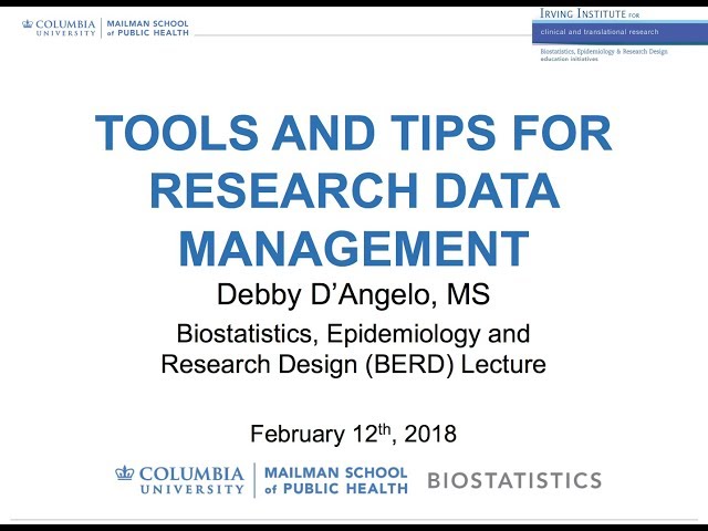 Tools and Tips for Research Data Management