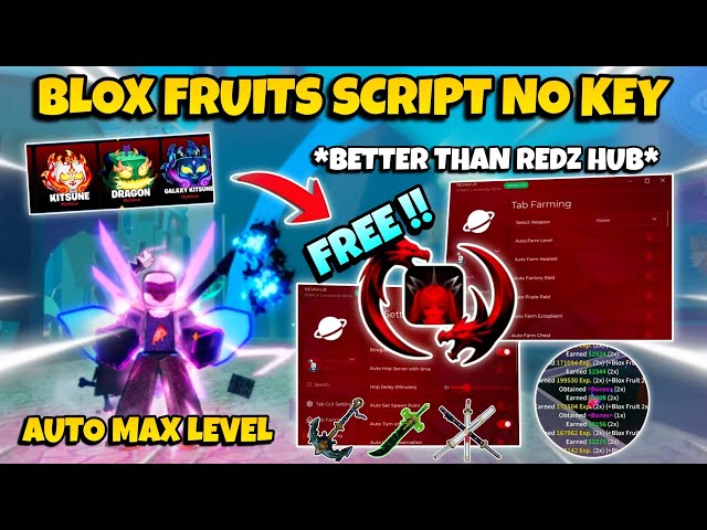 New Blox Fruits Script No Key FREE HUB - Auto Farm, Dungeon, Auto Raid, Sea Events, Auto V4 & More