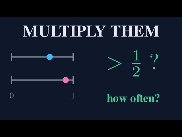 How often does the product of two random numbers beat a half?