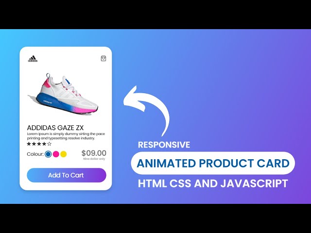 Animated Product Card using HTML CSS and JavaScript