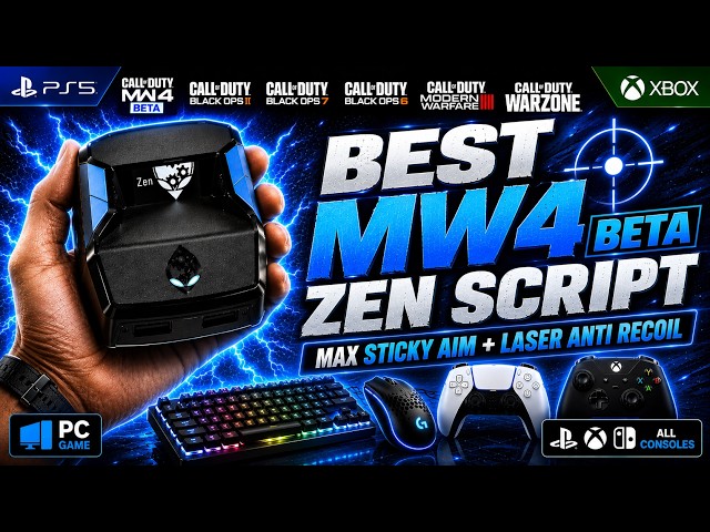 Cronus Zen Insanely Sticky Boosted Aim + Precise Anti Recoil Script For MW4 BETA (Must Use)