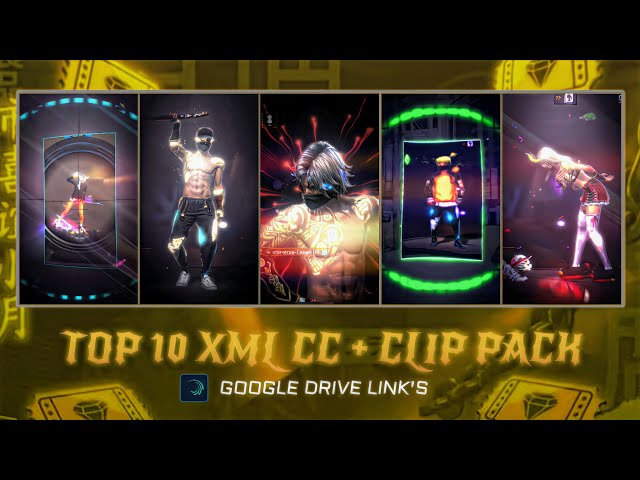 FREE FIRE TOP 10 XML CC + CLIPS | ( G - DRIVE ) 🔥| FREE FIRE CLIPS PACK | TOP 10 EMOTE CLIPS ⬇️ #ff