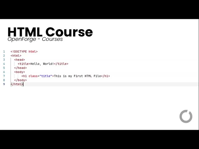 HTML Development Course Intro