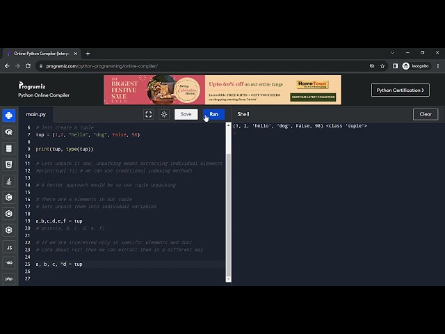 Python tuple unpacking