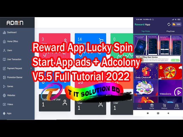 Reward App Lucky Spin + Start App ads + Adcolony V5.5 Full Tutorial 2022 - TITSOLUTIONBD