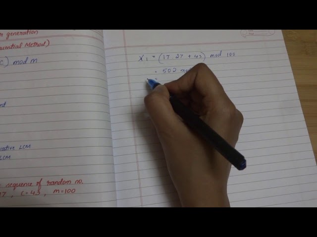 SMS#4: LCM (Linear Congruential Method) for random number generation | An example problem