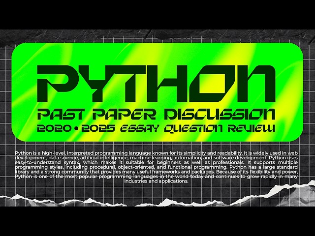 26 A/L ICT Python Past Paper Review [2020 to 2025] // The Final Countdown👾