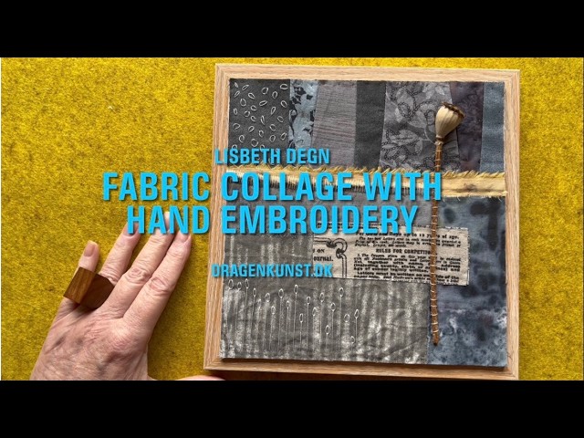 Fabric collage with hand embroidery