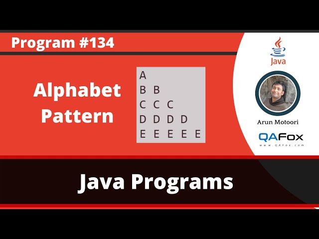 Java Program to print Alphabet Pattern A BB CCC DDDD EEEEE