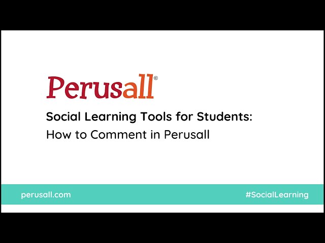Social Learning Tools for Students | How to comment in Perusall