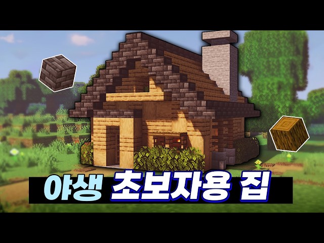 Done on Day 1! High-Quality Beginner Survival House using Oak & Deepslate