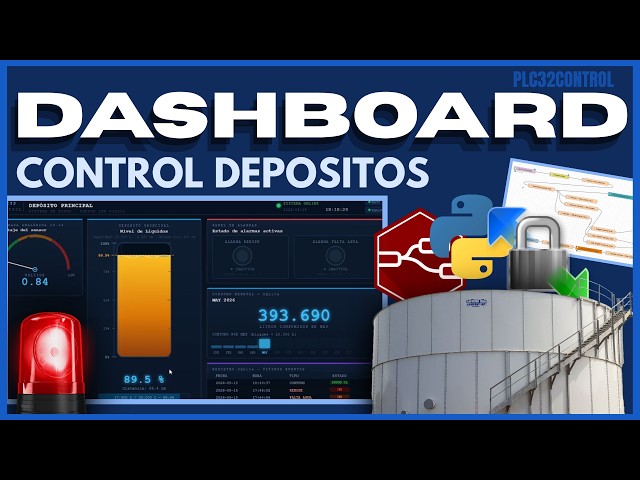 DASHBOARD INDUSTRIAL control de NIVEL de DEPÓSITOS | con Node-RED, SQLite y Python | plc32control