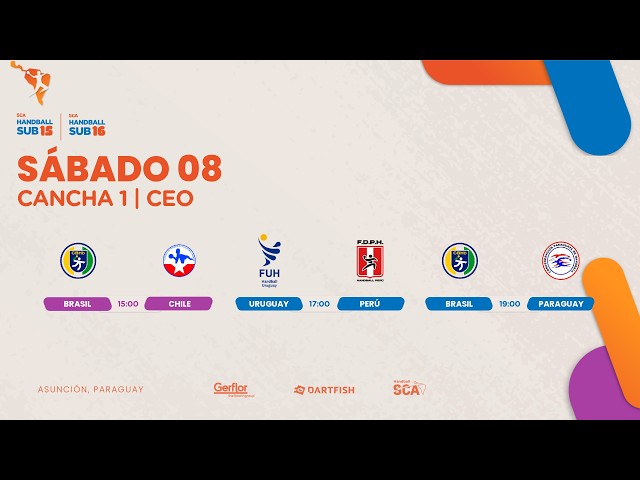 🔴 EN VIVO: Handball SCA Sub Sub 15-16 - Jornada 5 | Cancha 1 - CEO (08/Agosto)
