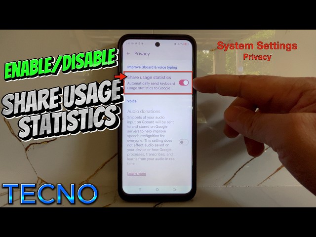 How to Enable or Disable Share Usage Statistics on Tecno Mobile Phone | Privacy
