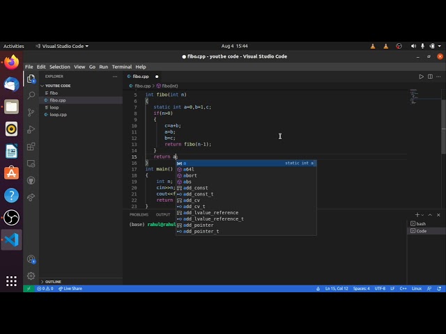 Fibonacci series  || from algorithm Time complexity O(2^n) to O(n).