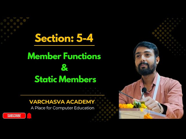 Member Functions & Static Members in C++ Explained | OOP Concepts | Varchasva Academy