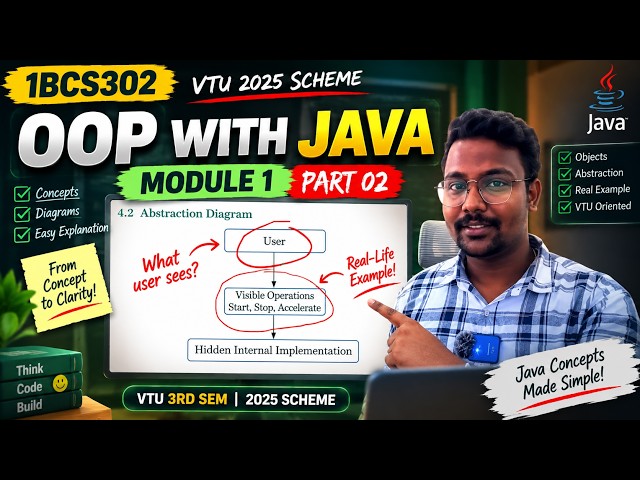 1BCS302 OOP with Java Made Easy 🔥 | Module 1 Part 02 | VTU 3rd Sem 2025 Scheme