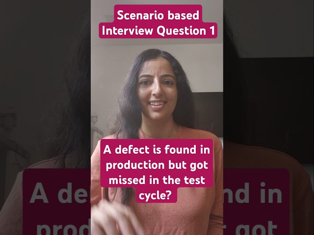 Scenario based interview Q1 #scenariobasedinterviewquestionsandanswers #shortsyoutube #testing