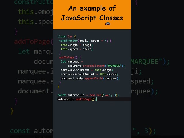 JavaScript Classes - Why We Use Classes - An Example of JavaScript Classes