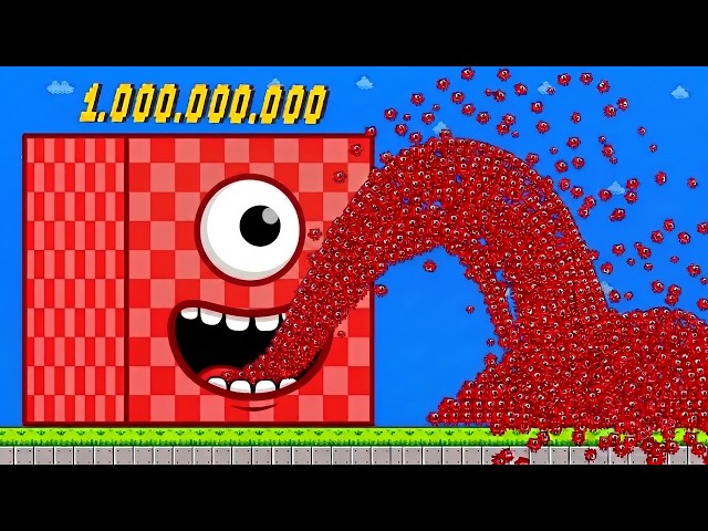 El escape del número 1 contra el laberinto gigante de 1.000.000 de bloques | Animación de juego