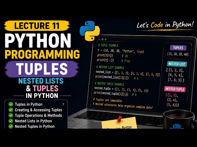 Python Programming Lecture 11 | Tuples & Nested Lists in Python | Complete Guide for Beginners