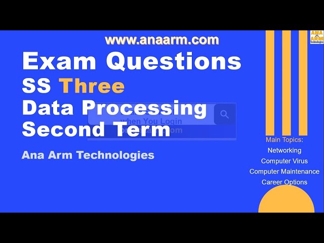 Exam Questions SS Three Data Processing Second Term 1 to 20