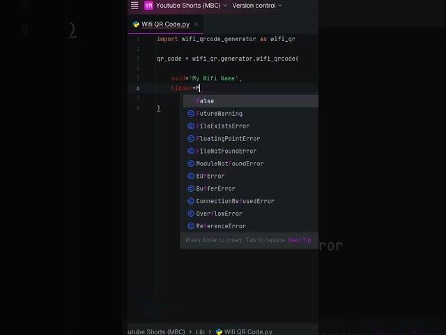 📶 Generate WiFi QR Code Using Python Instantly!