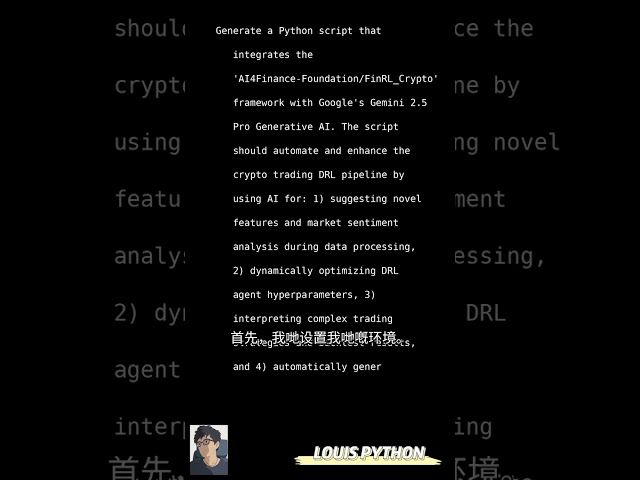 🚀Boost Crypto Trading with FinRL + GenAI! @PyLouis #FinRL #louispython #AI