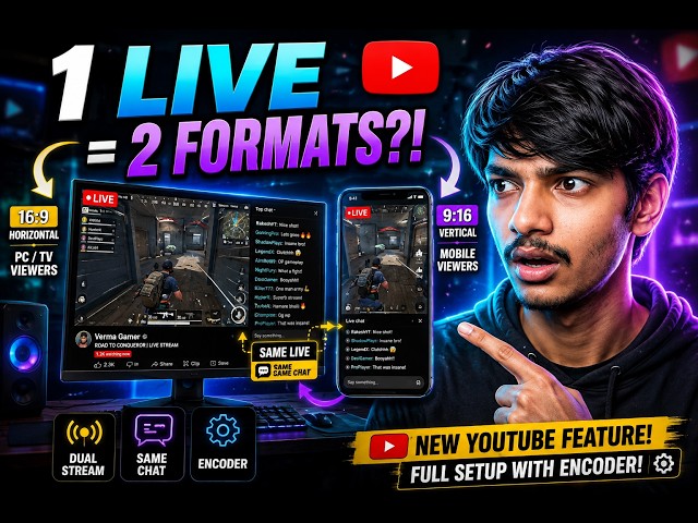 YouTube NEW Dual LIVE Feature! 🔥 One Stream, Vertical + Horizontal LIVE
