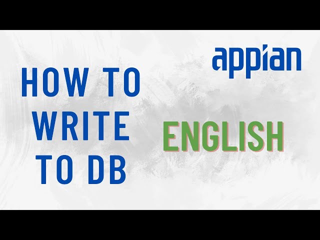 Appian How to write to DB English Version