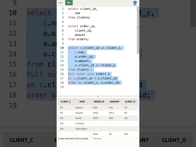 SQL | Maîtriser le FULL OUTER JOIN (Jointure Complète) - Audit de Données Avancé  #oraclesql #sql