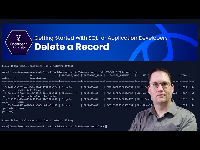Delete a Record - Getting Started With SQL for Application Developers