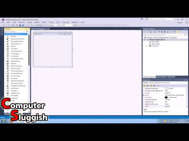 Visual Basic 2013 Tutorial For Beginners Part #1 - Basic Form Control (HELLO)