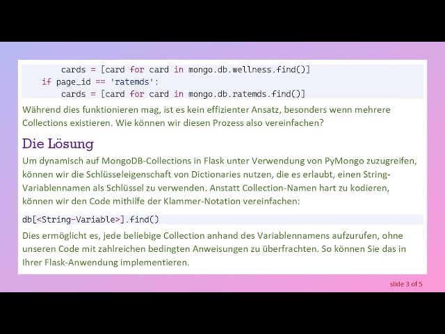 Flask_Pymongo: Wie man Sammlungen dynamisch findet, ohne if-Anweisungen