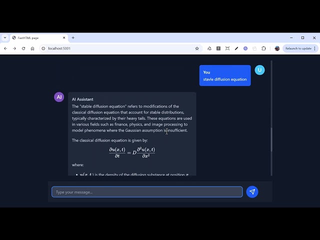 I Built a Real-Time AI Chat App in Python with FastHTML - Streaming Responses, Markdown & Math!